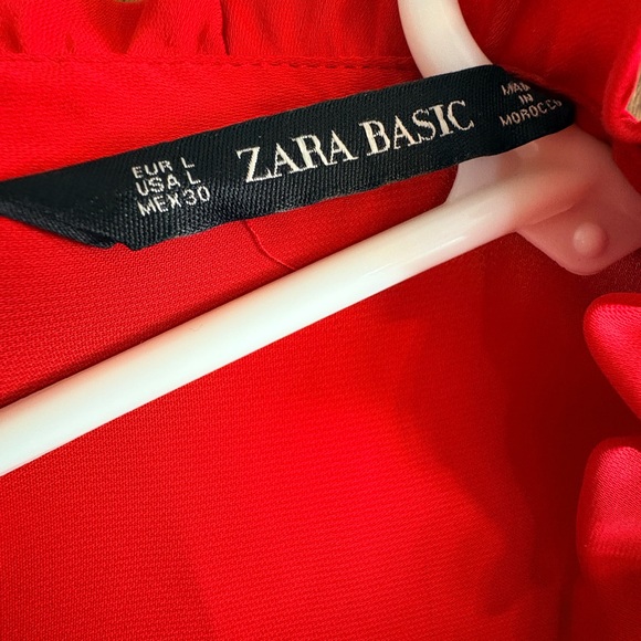 Zara Vibrant Red Ruffle Blouse - Picture 2 of 6